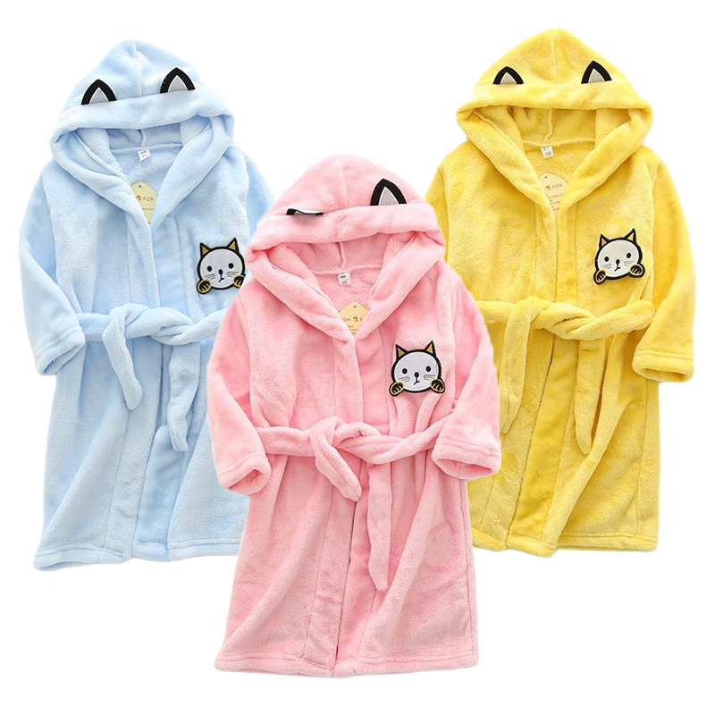 Winter Clothing Baby Girl - Kids Cartoon Cat Robes New Winter