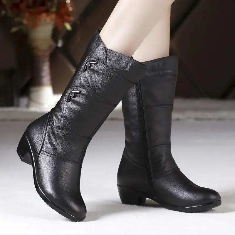 Winter Clothing Korea - 2024 Middle Boots Winter Women's Korean