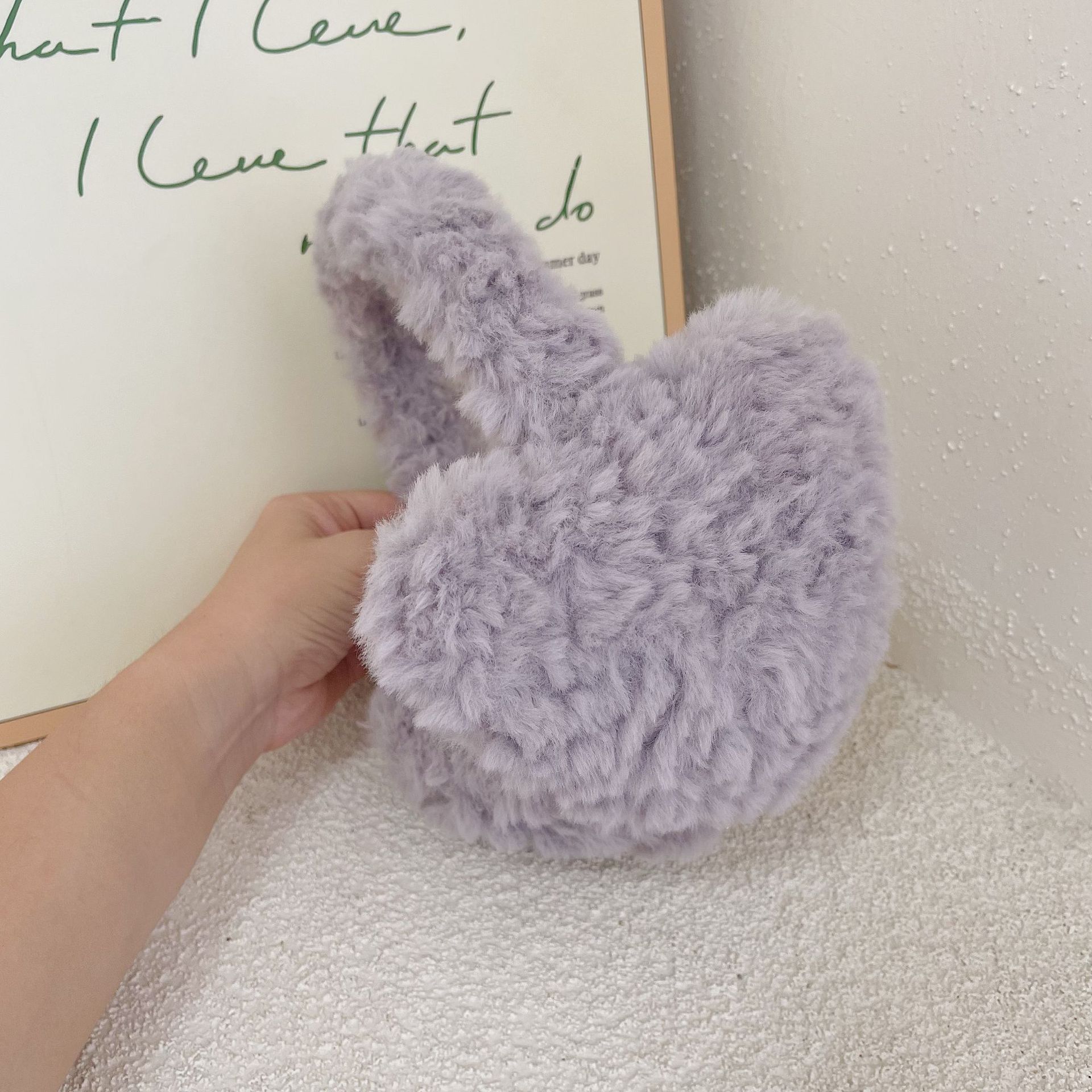 Winter Clothing Earmuffs - Heart Lambswool Plush Earmuffs Winter Soft