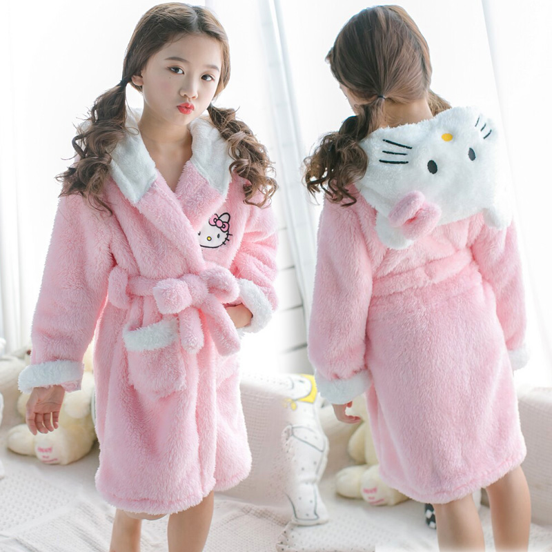 Winter Clothing Baby Girl - Hello Kitty Miniso Coral fleece nightgown