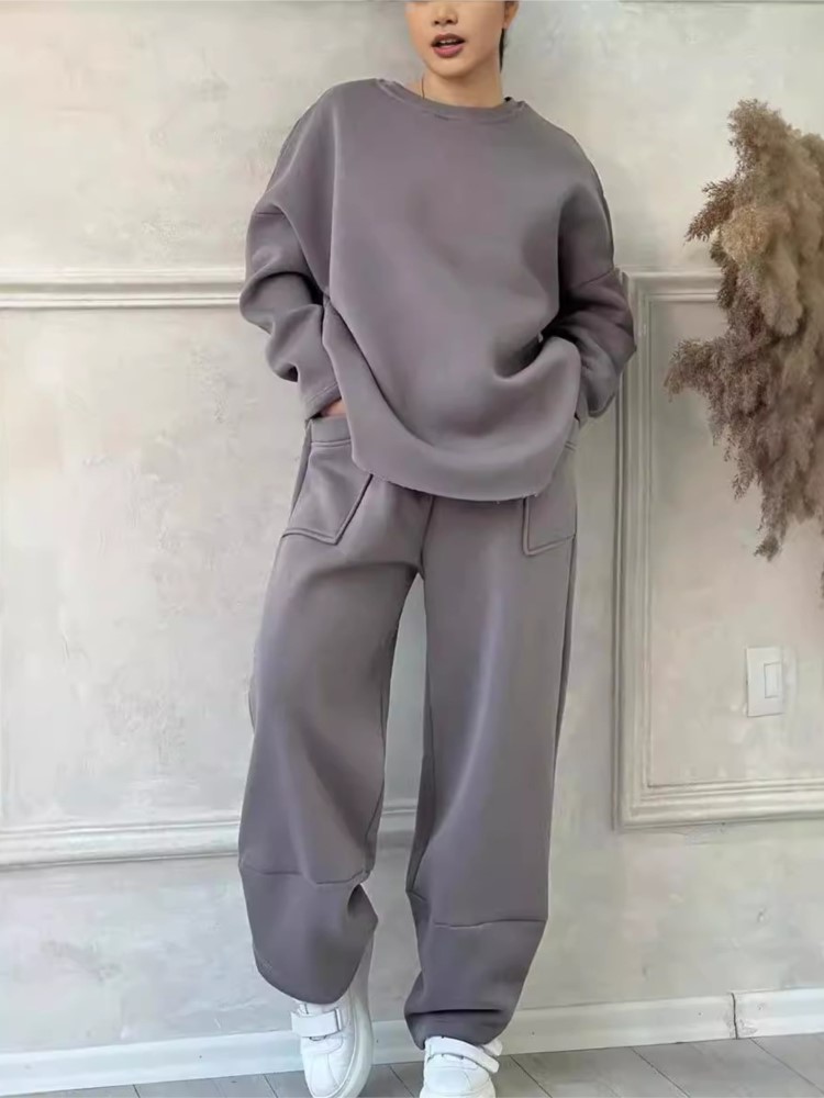 Winter Clothing Sales - New Solid 2 Piece Set Women's