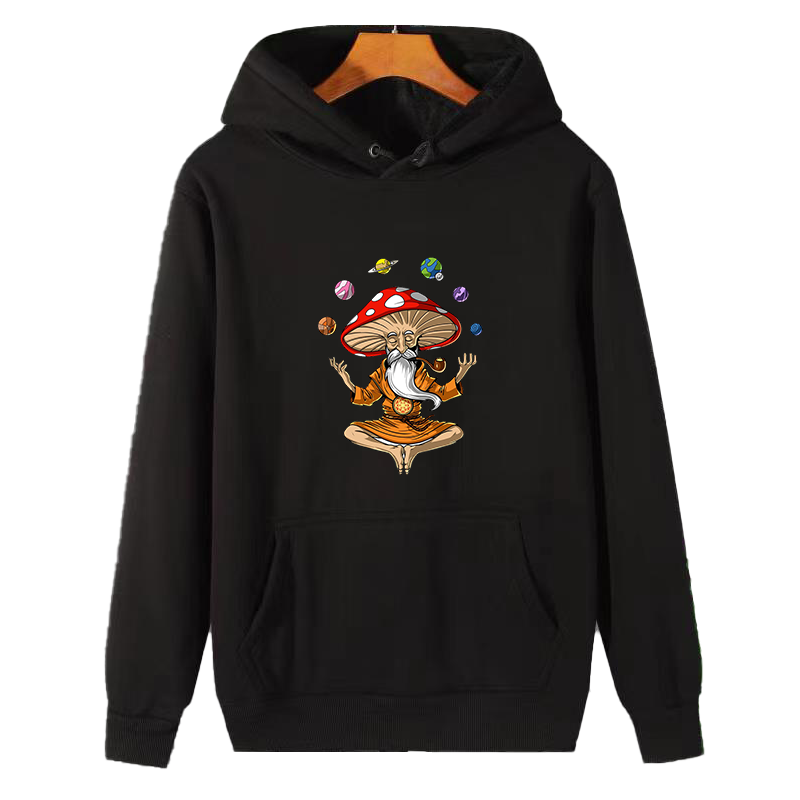 Winter Clothing Essentials For Men - Magic Mushroom Buddha fashion graphic Hooded