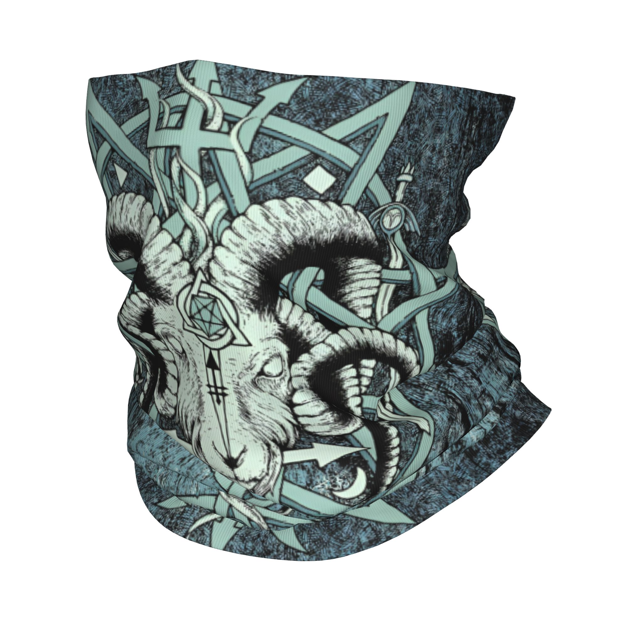 Neck Gaiter Fleece - Custom The Sabbatic Goat Baphomet Satanic