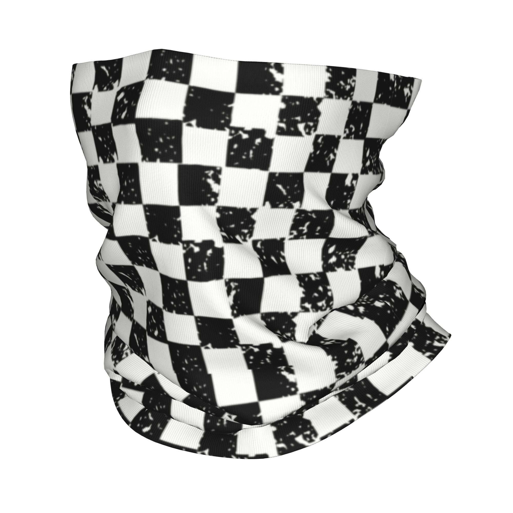 Neck Gaiter Fleece - Custom Retro Checkered Flag Winter Headband