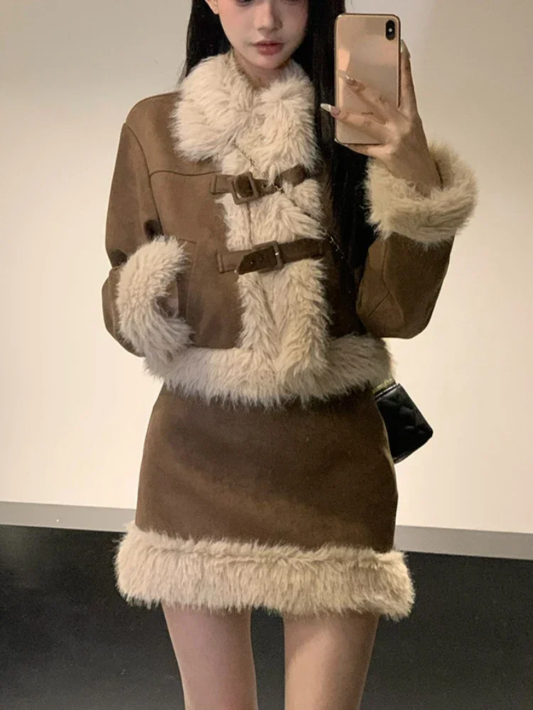 Winter Clothing Sales - Autumn Retro Faux Fur 2 Piece