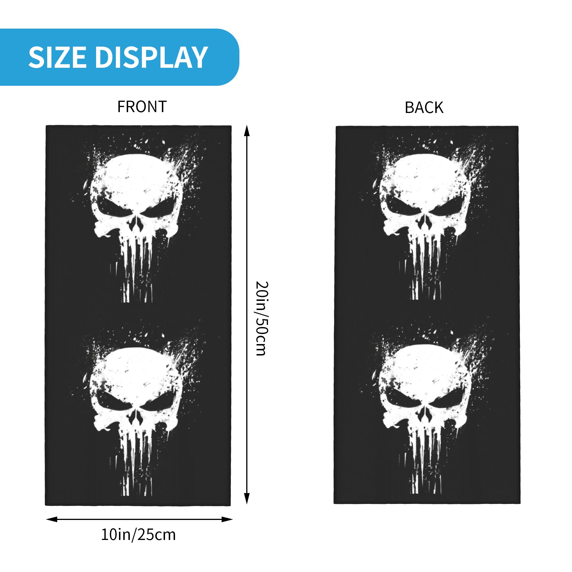 Custom Skeleton Skull Bandana  - Neck Gaiter Fleece 评论和价格