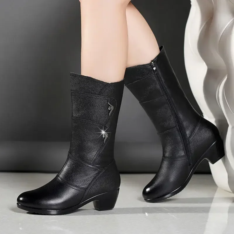 2024 Middle Boots Winter Women - Winter Clothing Korea 评论和价格