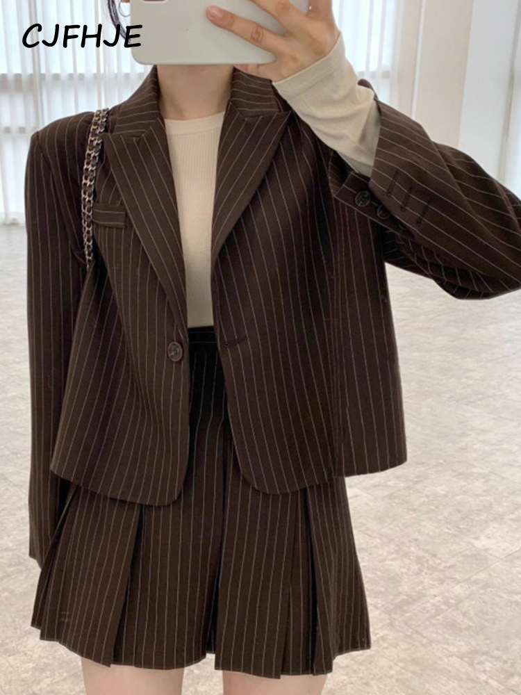 CJFHJE Fashion Stripe Blazer W - Winter Clothing Korea 评论和价格