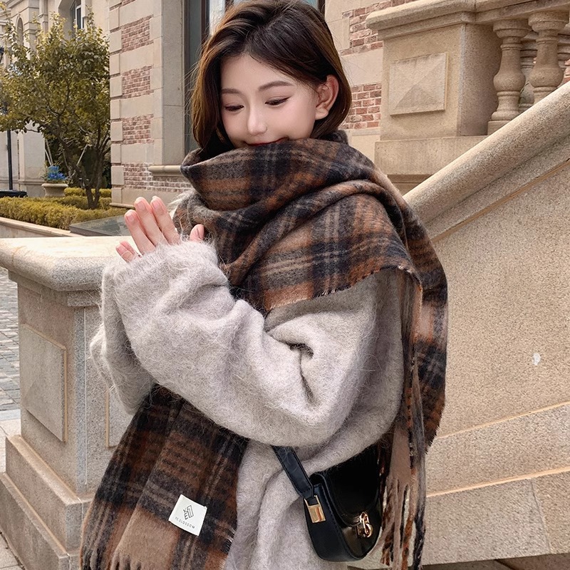 Purple Plaid Scarf Women's Aut - Winter Clothing Korea 评论和价格