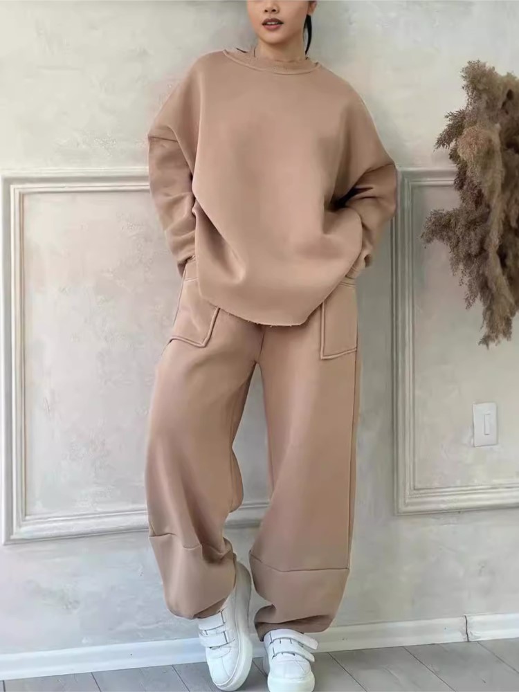 New Solid 2 Piece Set Women's  - Winter Clothing Sales 评论和价格