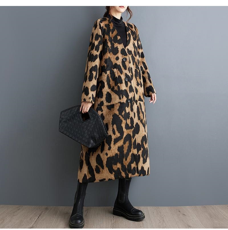 Retro Fashion Leopard Print Wo - Winter Clothing Layers 评论和价格