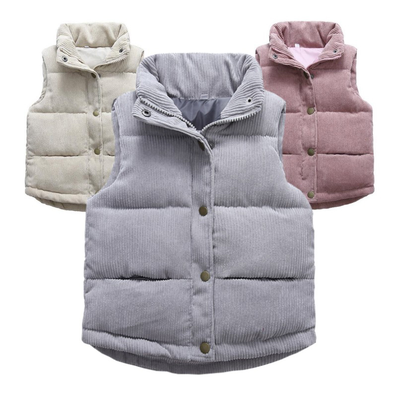 Kids Boys Girls Corduroy Vests - Winter Clothing Boys 评论和价格
