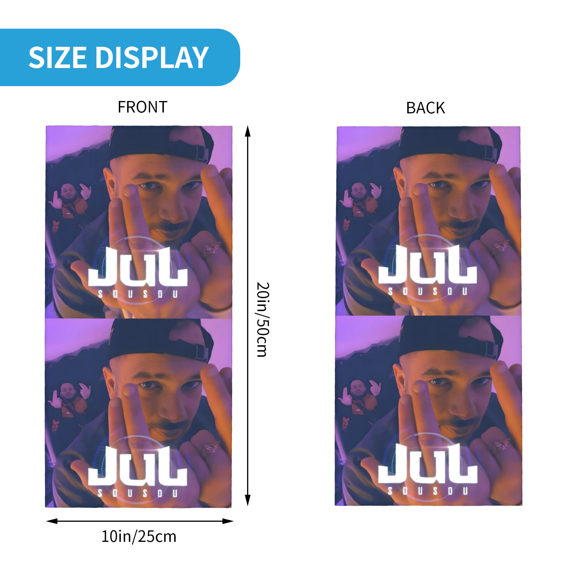 Custom JuL Rap Music Bandana W - Neck Gaiter Fleece 评论和价格
