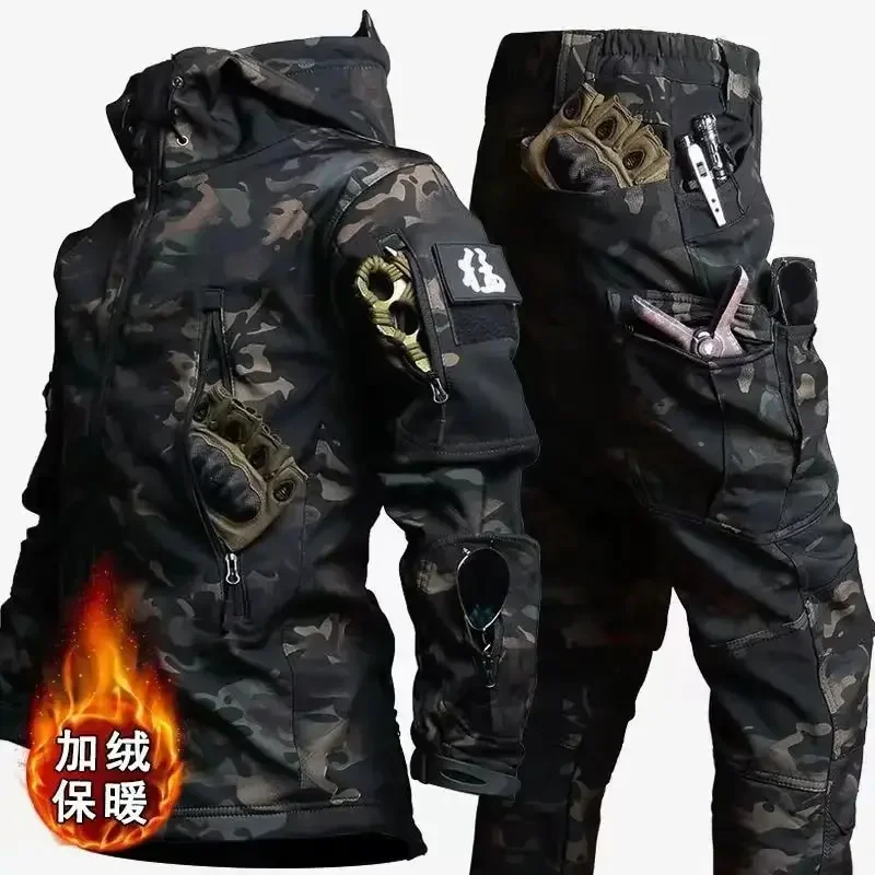 Men Thicken Soft Shell Winter  - Winter Clothing Hiking 评论和价格