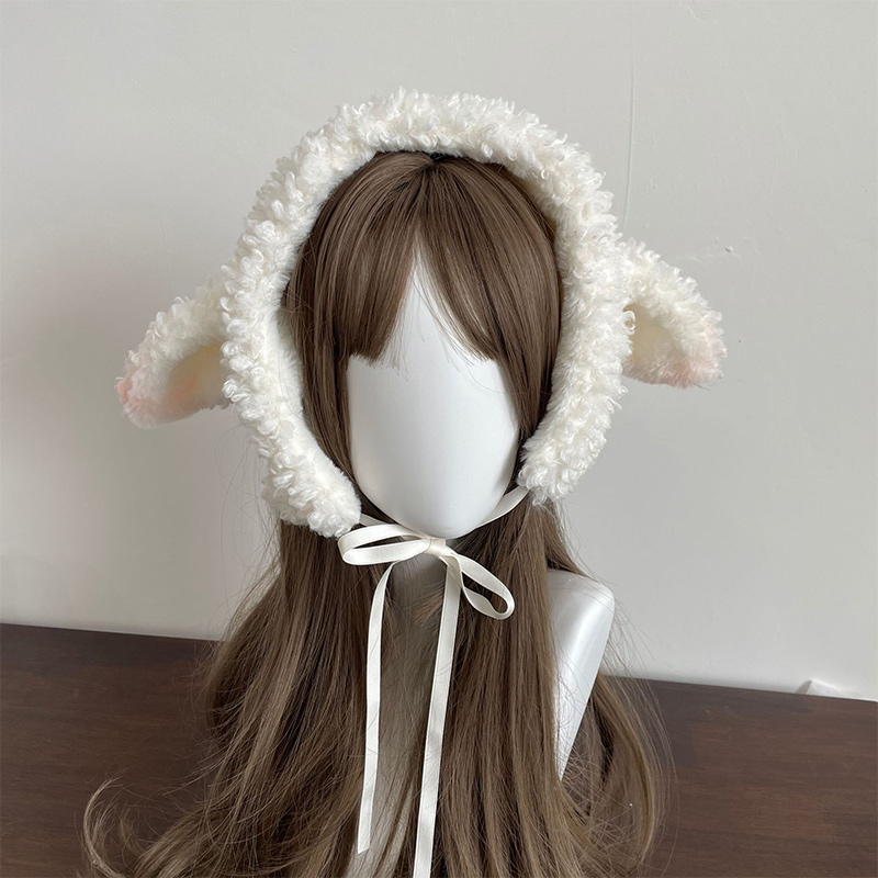 Winter White Plush Sheep Warm  - Winter Clothing Earmuffs 评论和价格