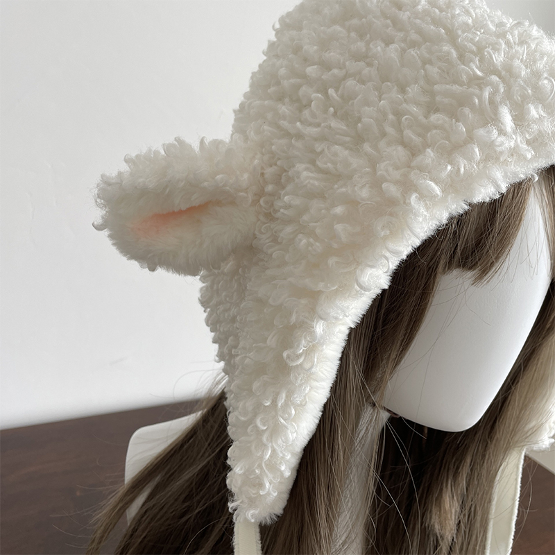 Winter White Plush Sheep Warm  - Winter Clothing Earmuffs 评论和价格