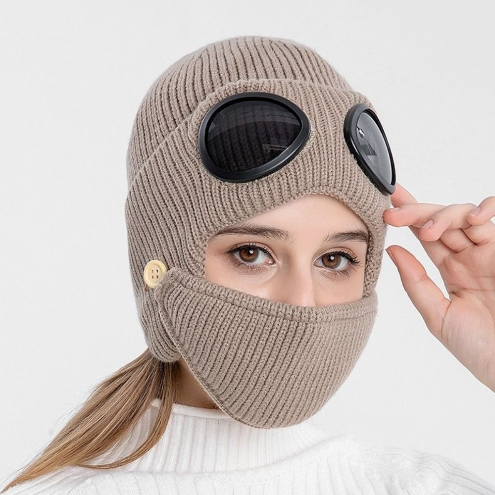 Fleece-lined Warm Woolen Hat w - Winter Clothing Earmuffs 评论和价格