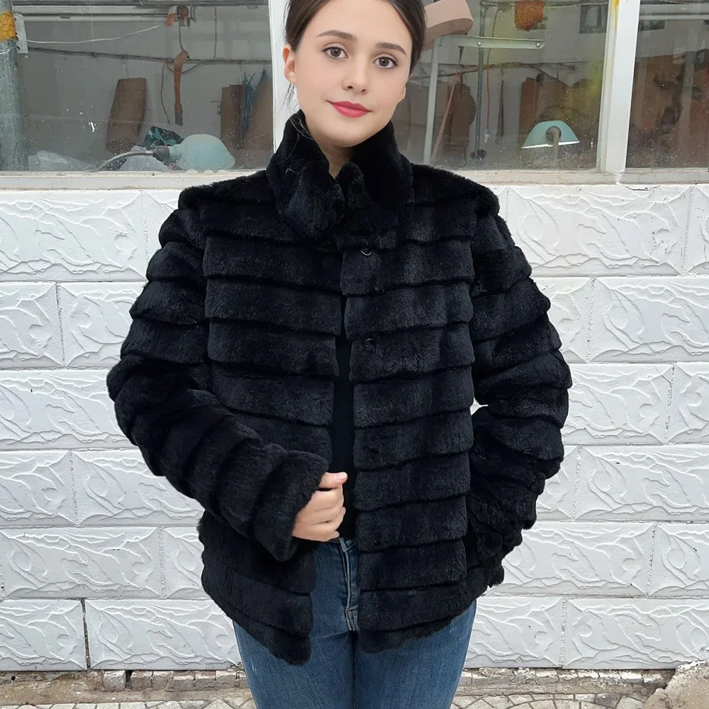OFTBUY Rabbit Real Fur Coat Wa - Winter Clothing Store 评论和价格