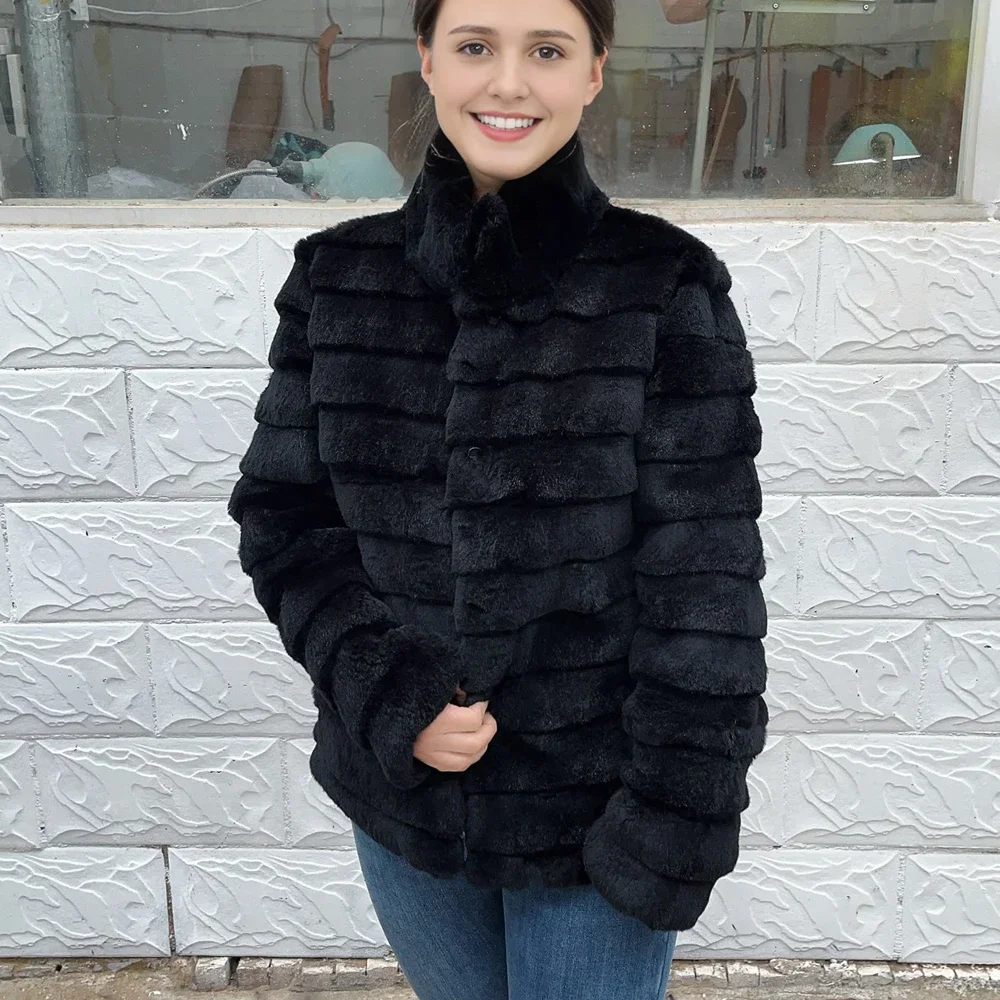 OFTBUY Rabbit Real Fur Coat Wa - Winter Clothing Store 评论和价格
