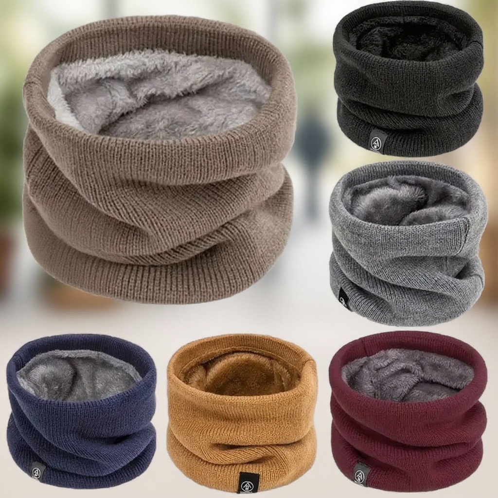 Warm Knitted Scarf Thickened P - Neck Gaiter Fleece 评论和价格