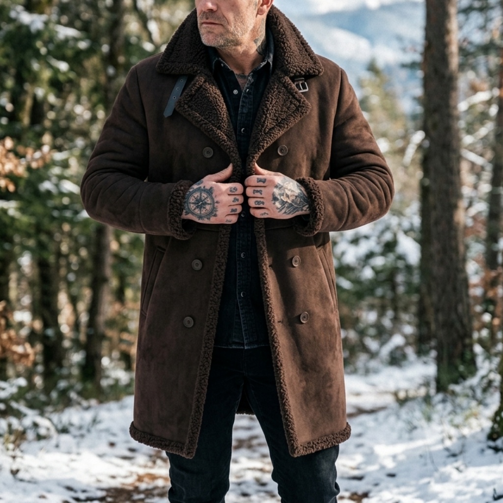 Men's Faux Suede Fur Lined Win - Winter Clothing Hiking 评论和价格