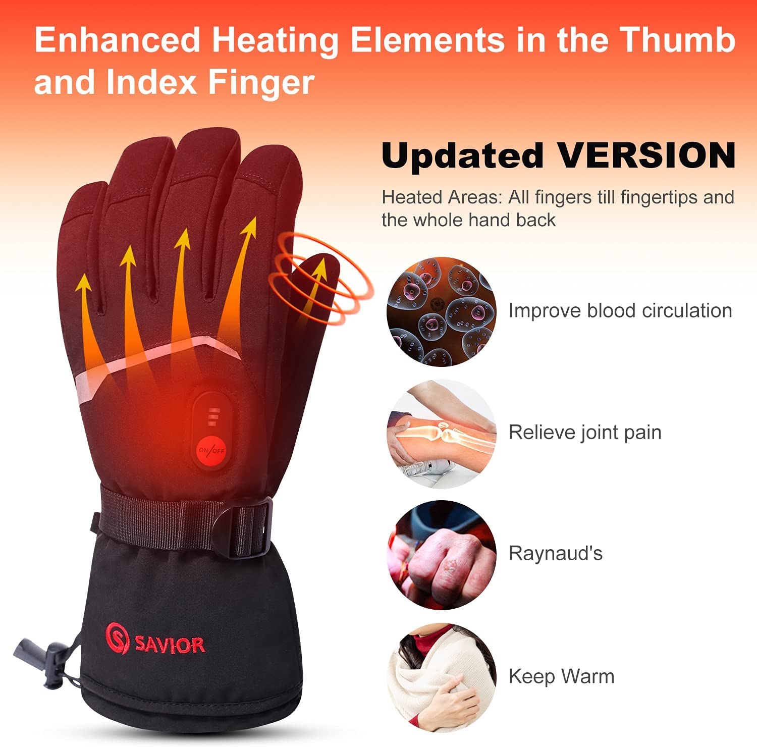 SNOW DEER Winter Heated Gloves - Heated Gloves Electric 评论和价格