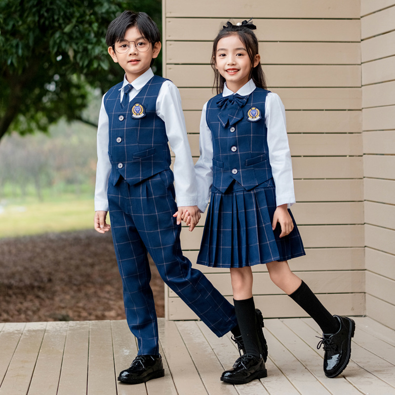 Kids British Plaid Vest Shirt  - Winter Clothing Korea 评论和价格