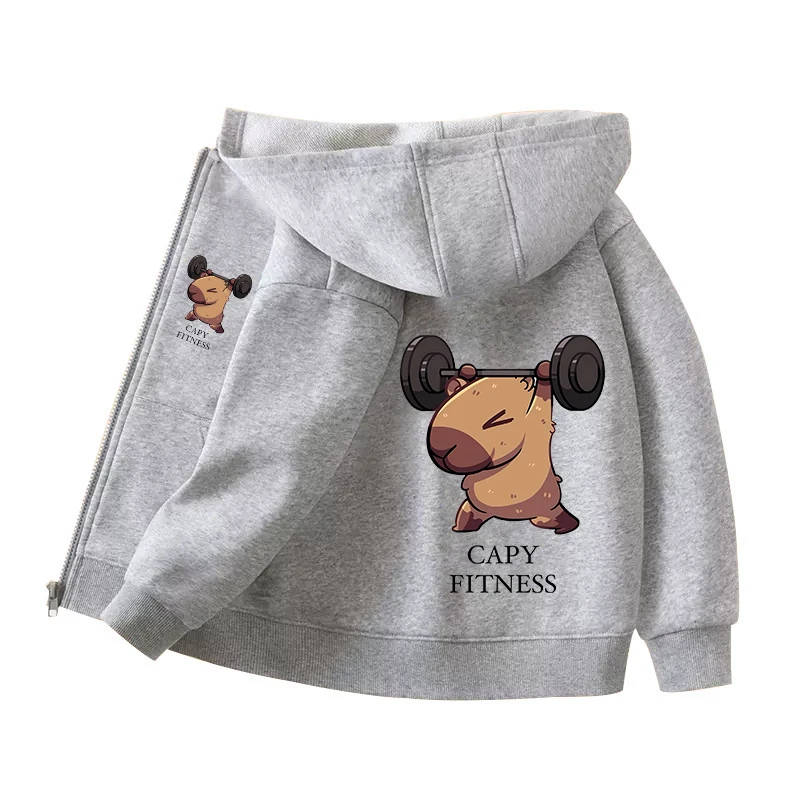 Capybara Zipper Hoodies Coats  - Winter Clothing Boys 评论和价格