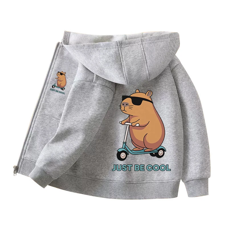 Capybara Zipper Hoodies Coats  - Winter Clothing Boys 评论和价格