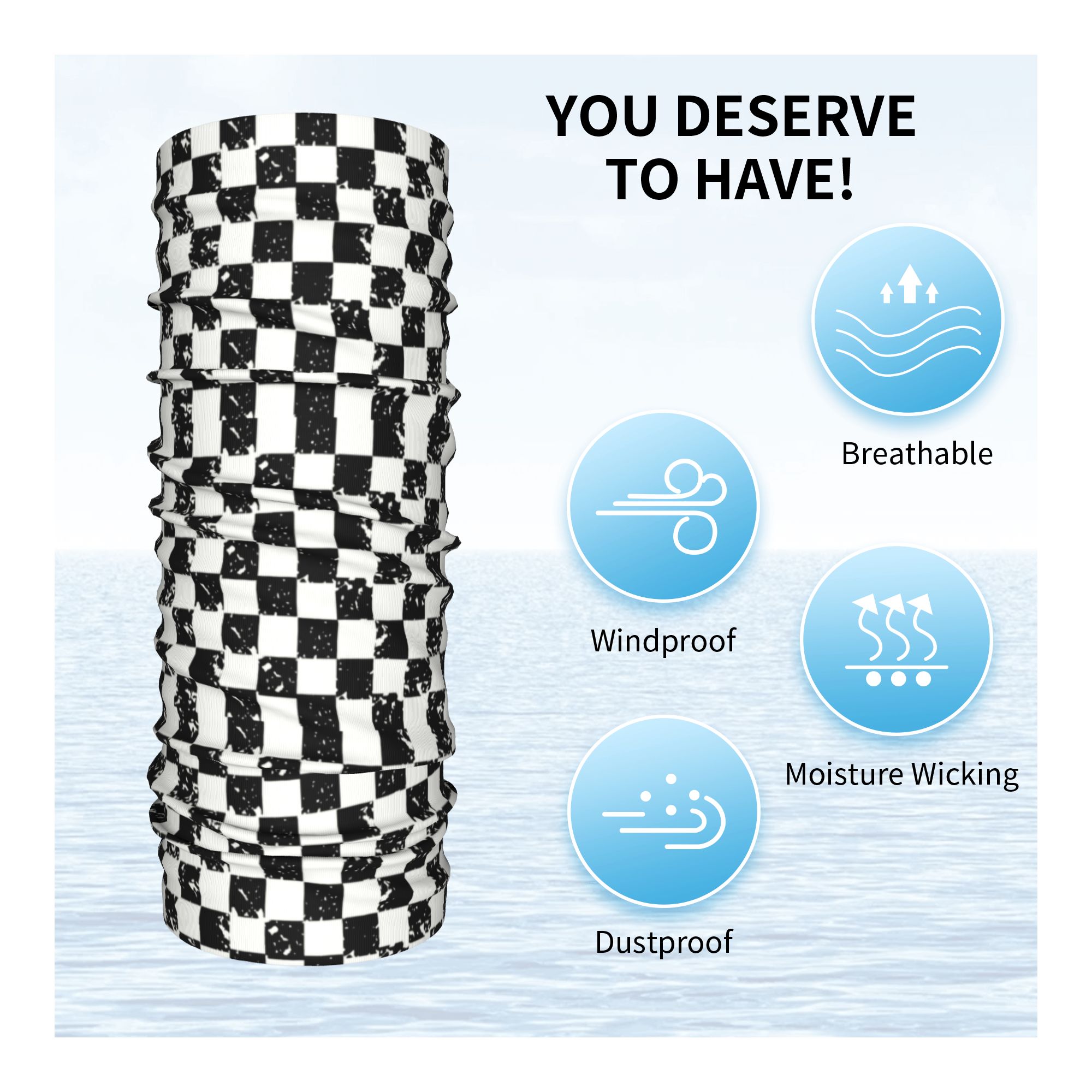 Custom Retro Checkered Flag Wi - Neck Gaiter Fleece 评论和价格