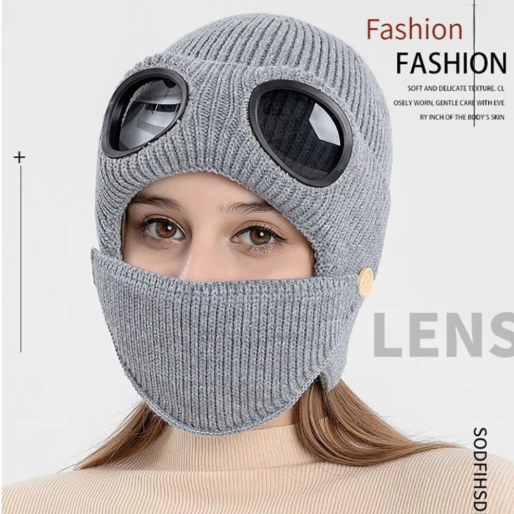 Fleece-lined Warm Woolen Hat w - Winter Clothing Earmuffs 评论和价格
