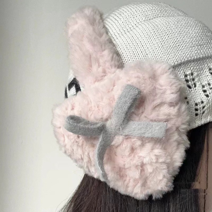 Trendy Bow-knot Ear Muffs Wint - Winter Clothing Earmuffs 评论和价格