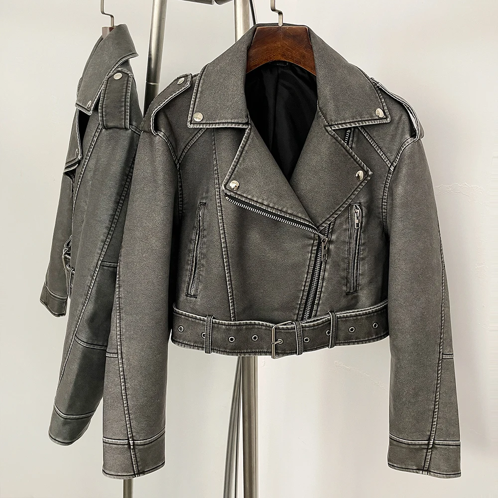 Faux Leather Jacket Female Aut - Winter Clothing Store 评论和价格