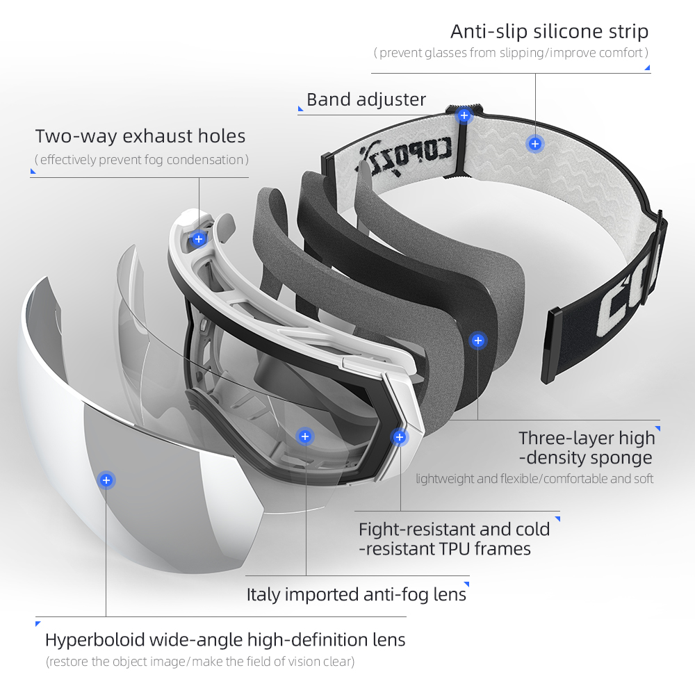 COPOZZ New Ski Goggles Double  - Winter Clothing Layers 评论和价格
